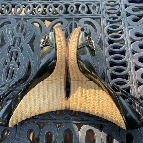 GUCCI Horsebit Peep-Toe Wedges Size 7 - Picture 5 of 5